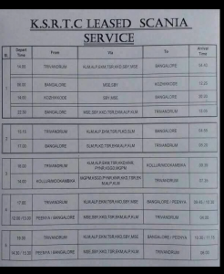 KSRTC Scania bus to Trivandrum